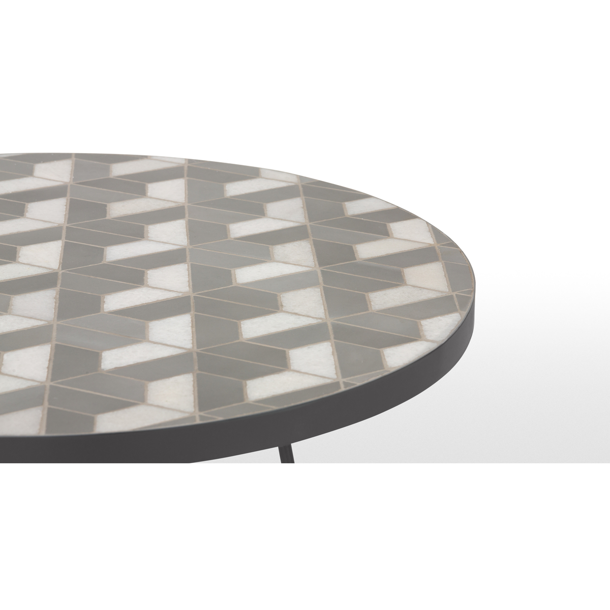 Indra Garden bistro table, grey and white marble – image 5