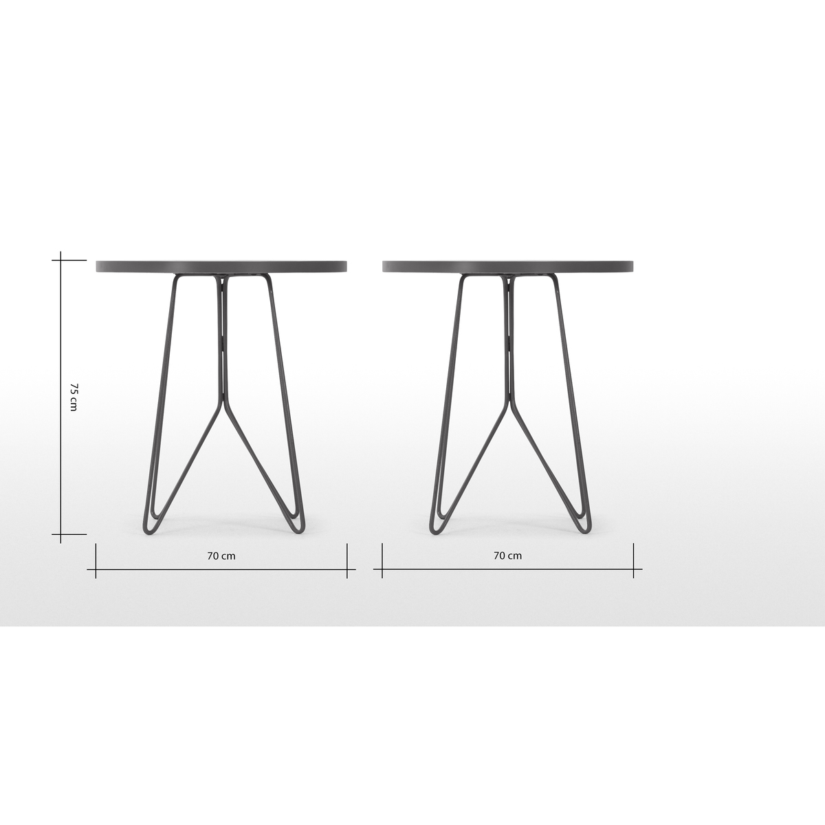 Indra Garden bistro table, grey and white marble – image 8
