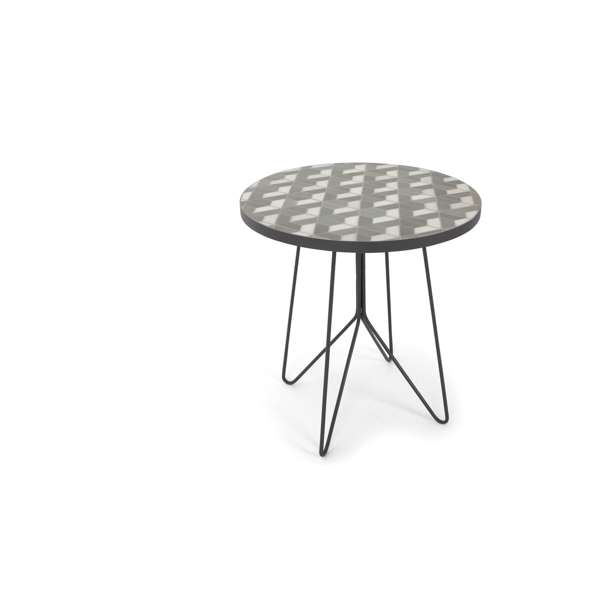 Indra Garden bistro table, grey and white marble – image 9