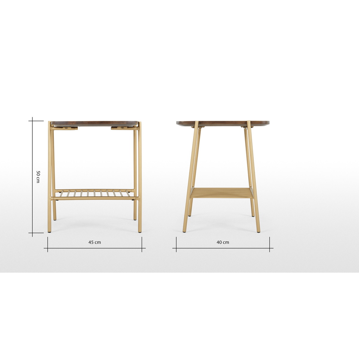 Bortolin Side Table, Mango Wood and Brass – image 8