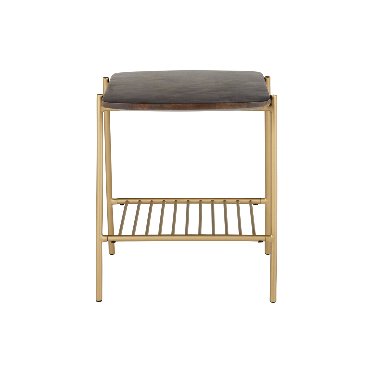 Bortolin Side Table, Mango Wood and Brass – image 2