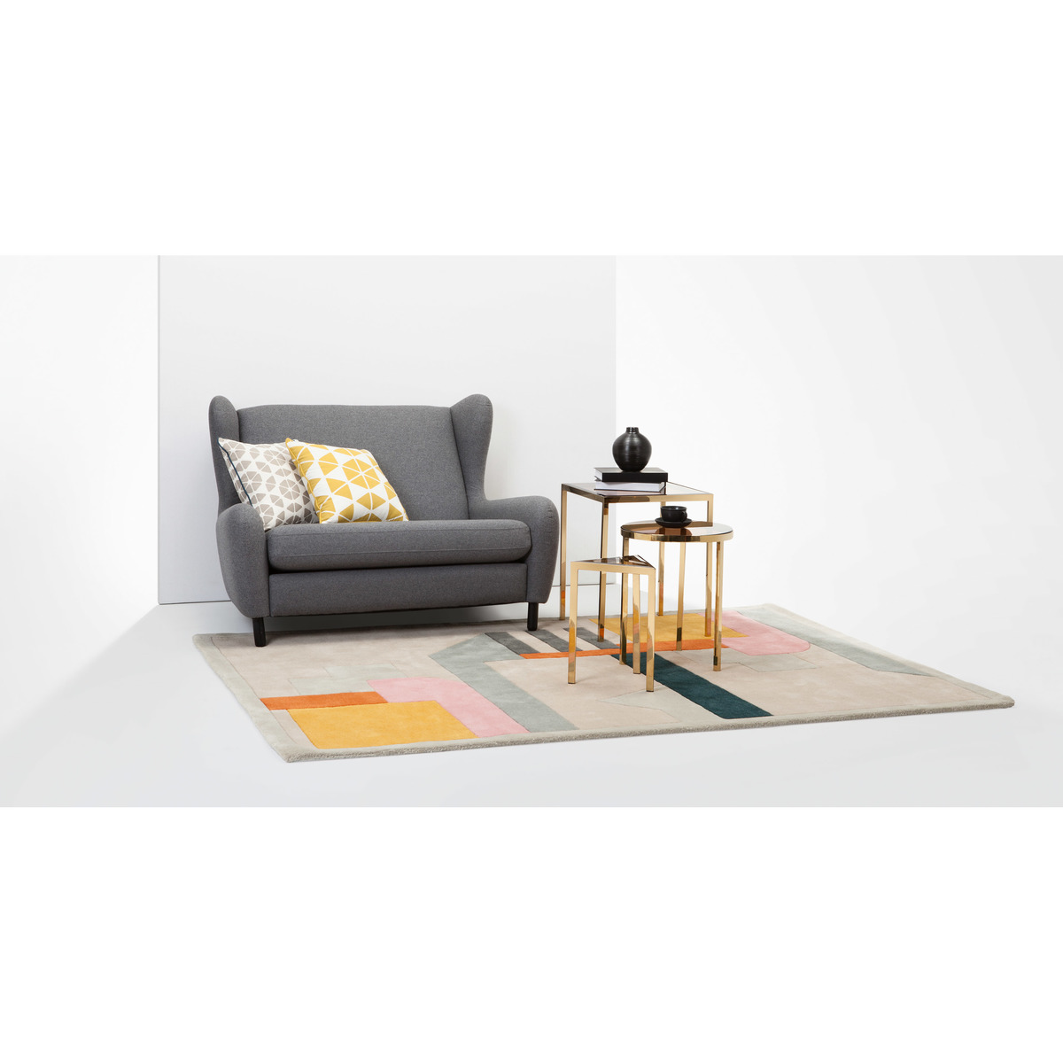 Nova Set of 3 Nesting Tables, Brass – image 2
