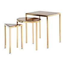 Nova Set of 3 Nesting Tables, Brass – image 8