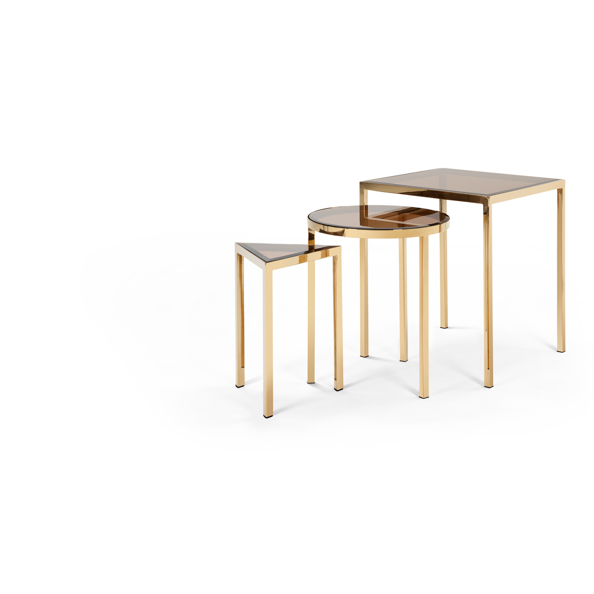 Nova Set of 3 Nesting Tables, Brass – image 9