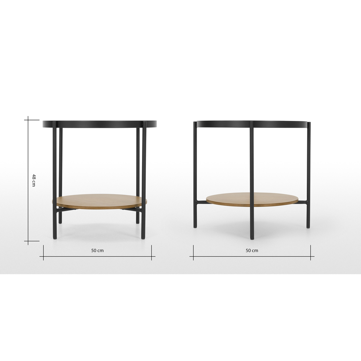 Kameko Side table, Oak and Textured Glass – image 6
