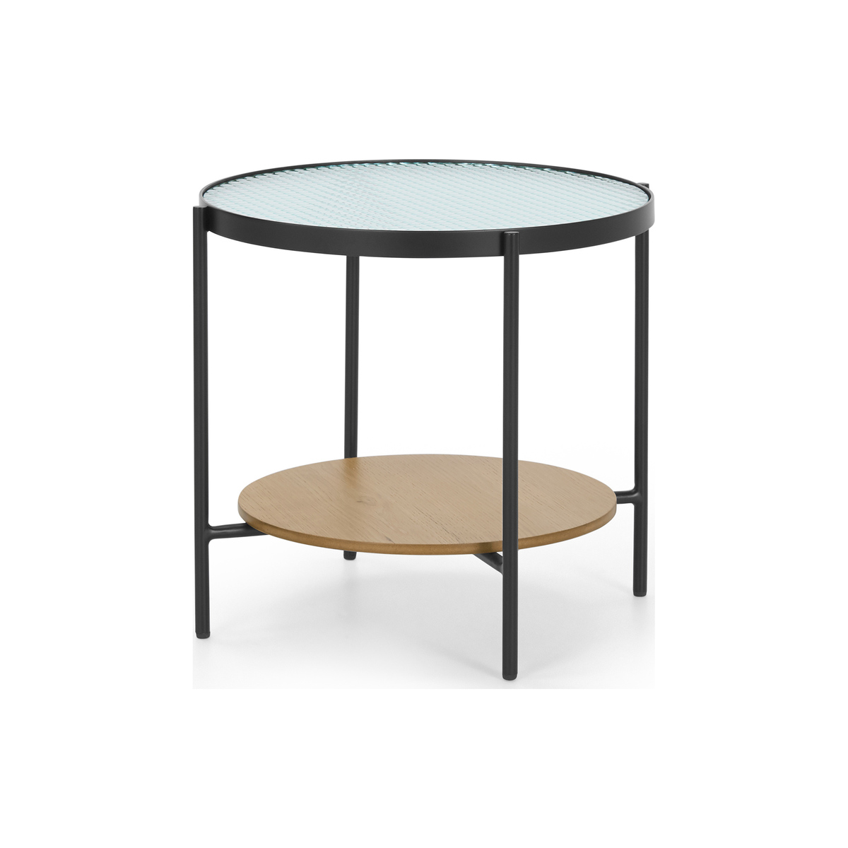 Kameko Side table, Oak and Textured Glass – image 1