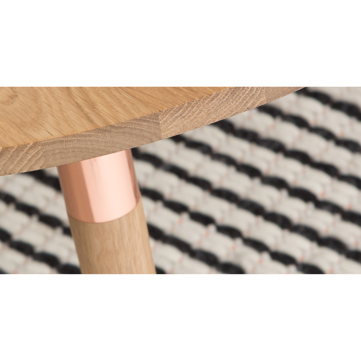Range Side Table, Solid Oak and Copper – image 3