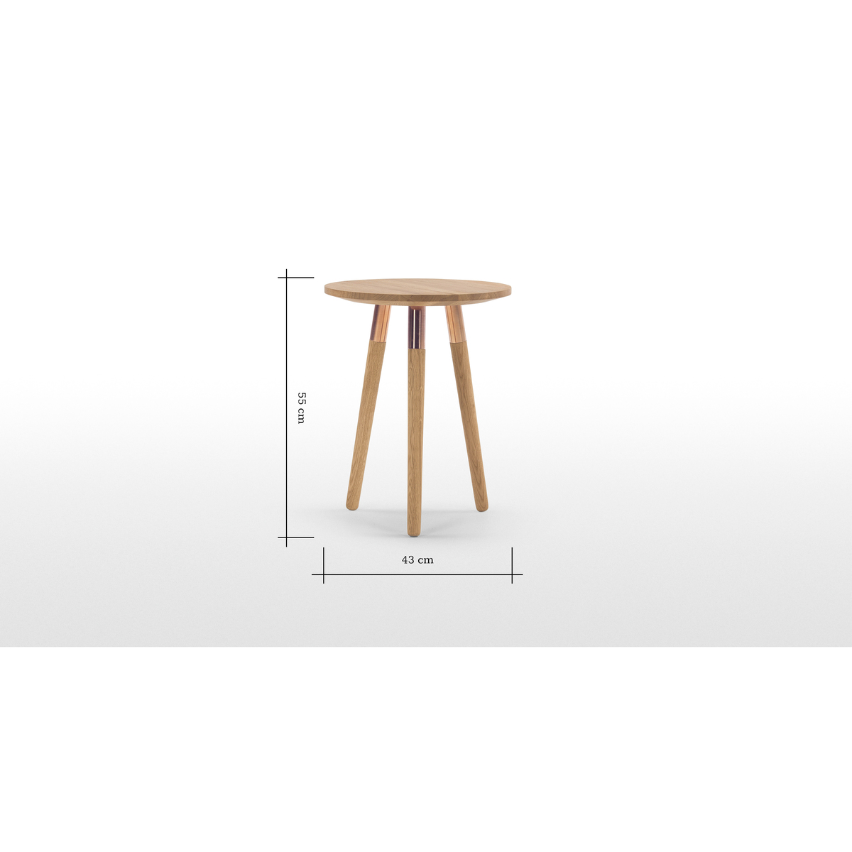 Range Side Table, Solid Oak and Copper – image 7
