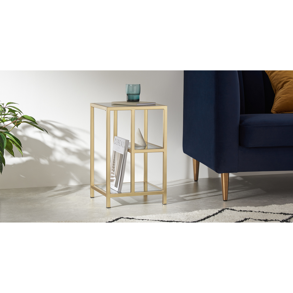 Connelly Side Table, Brass & Smoked Glass – image 2