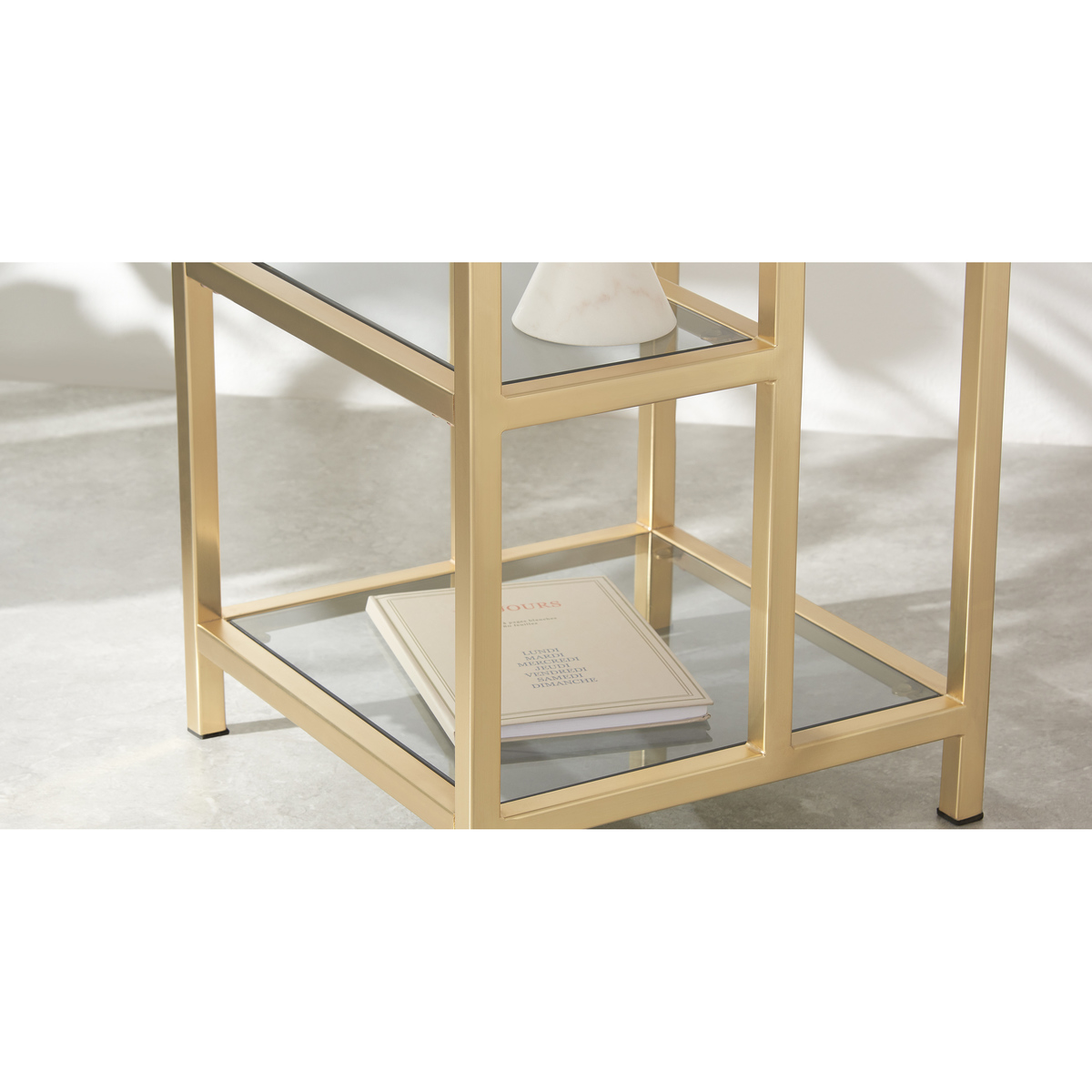 Connelly Side Table, Brass & Smoked Glass – image 3