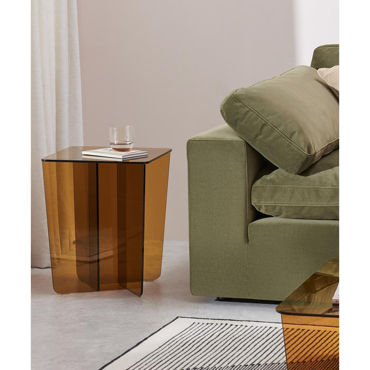 Oki Side Table, Caramel Glass – image 3
