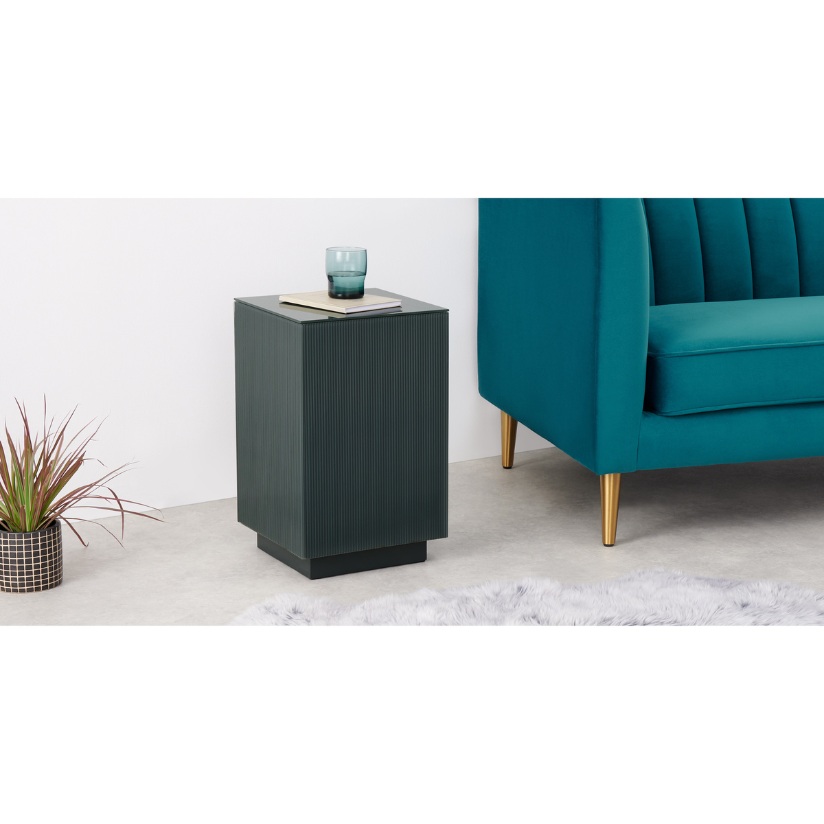 Cosmo Side Table, Grey Glass – image 3