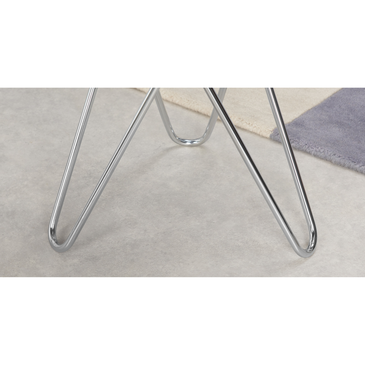 Eibar Side Table, Blue and Chrome – image 3