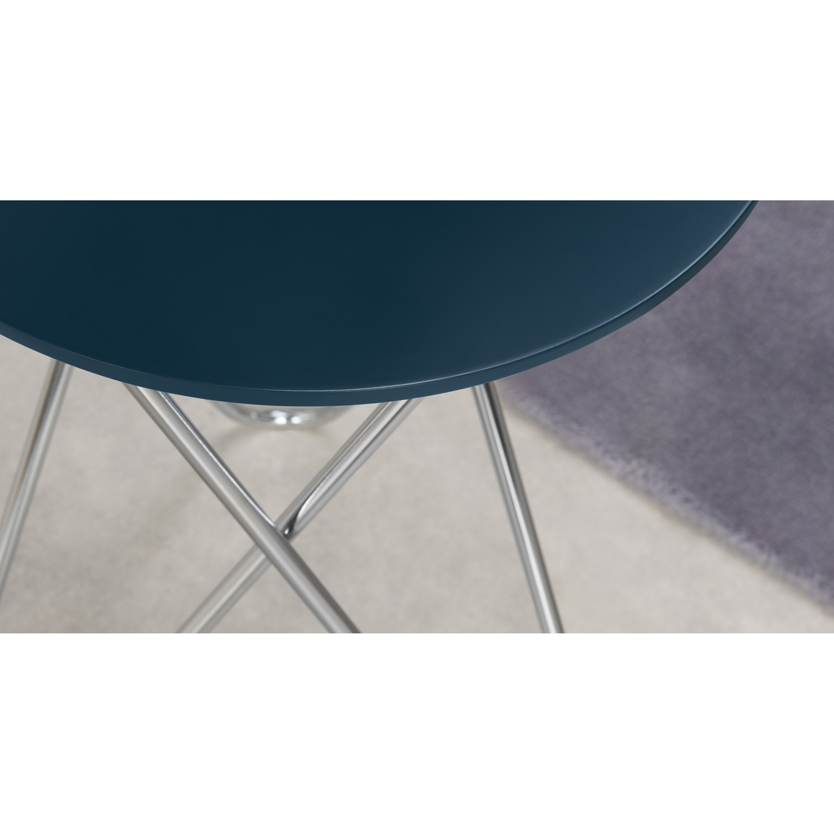 Eibar Side Table, Blue and Chrome – image 5