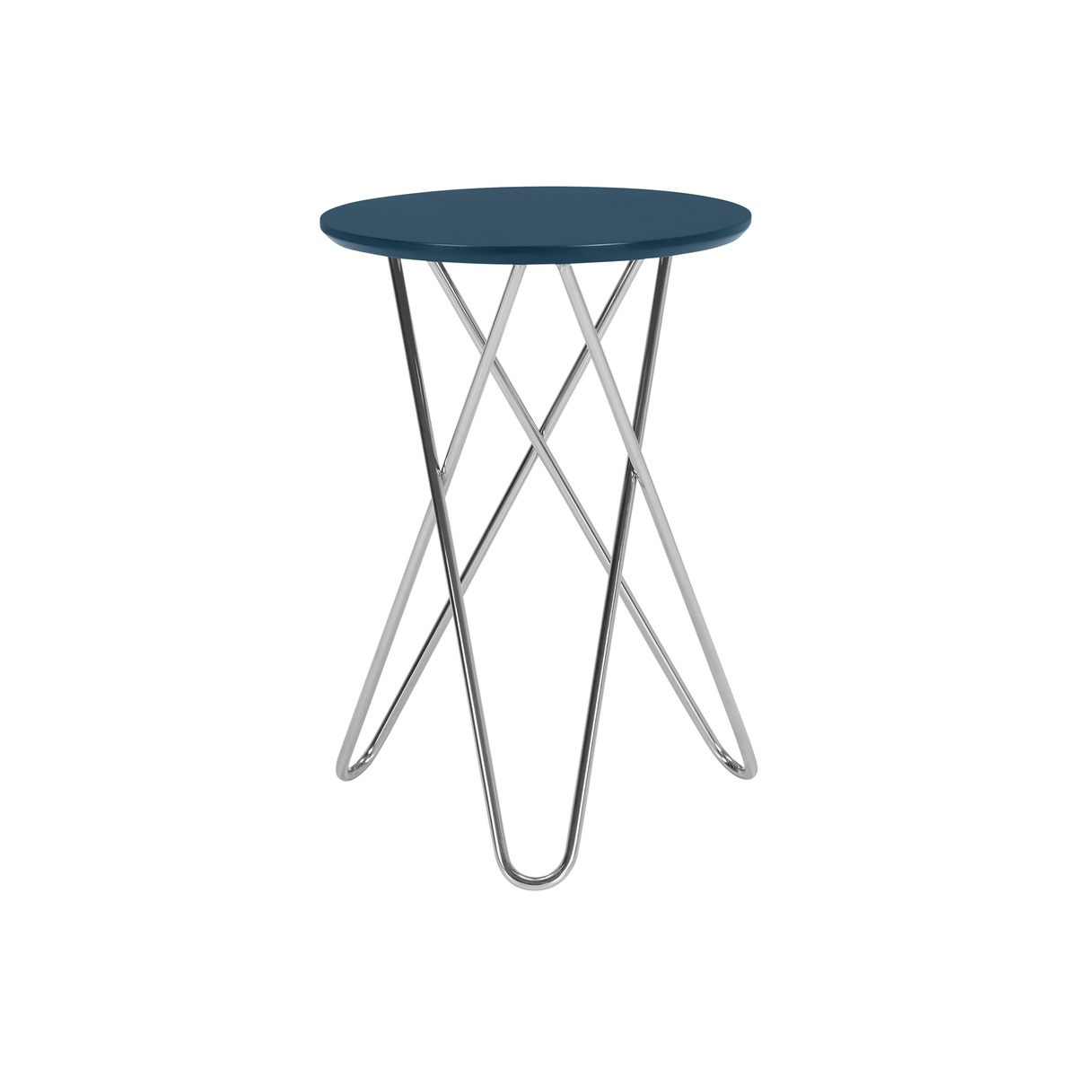 Eibar Side Table, Blue and Chrome – image 8