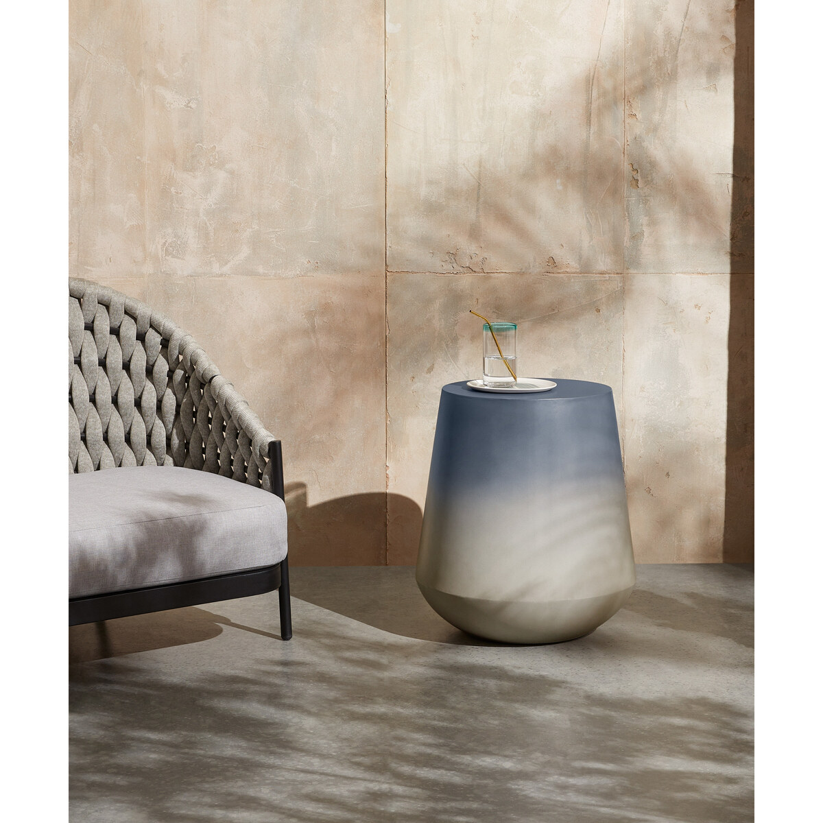 Kugel Garden Side Table, Blue Concrete – image 3