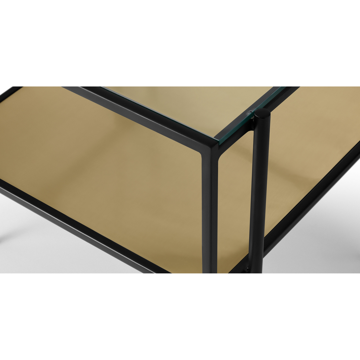 Cheney Side Table, Glass & Brass – image 4