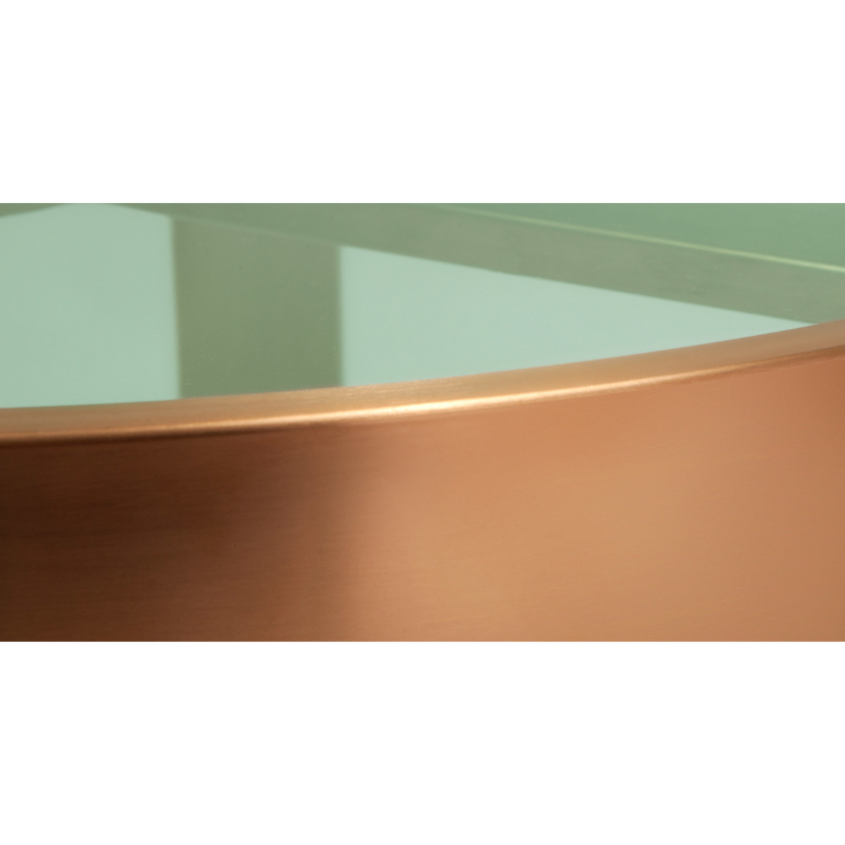 Aula Side Table, Brushed Copper and Green Glass – image 9
