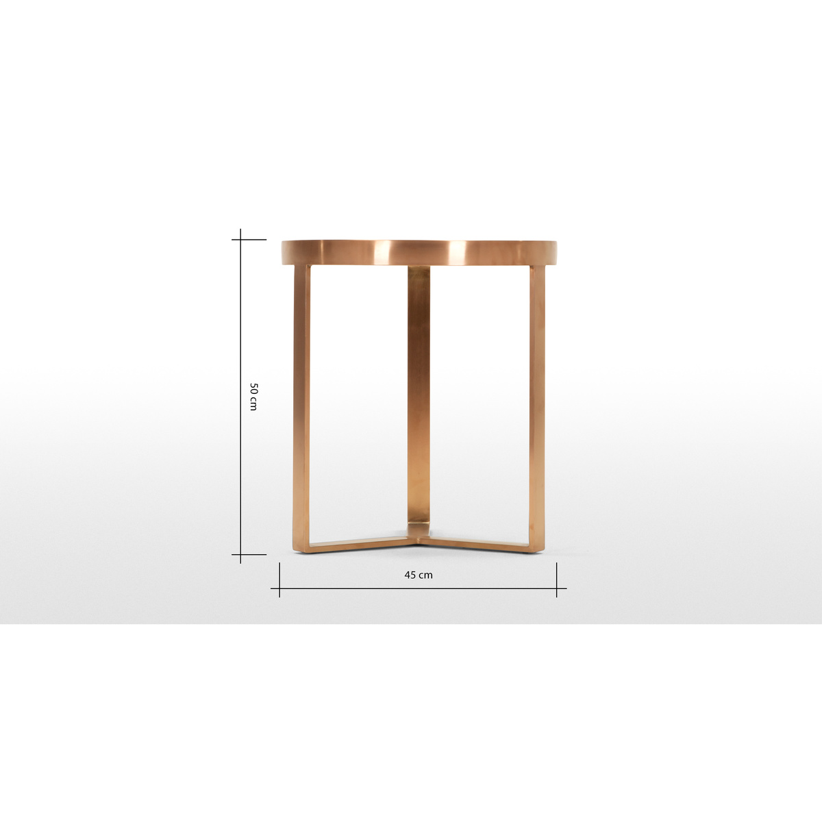 Aula Side Table, Brushed Copper and Green Glass – image 10
