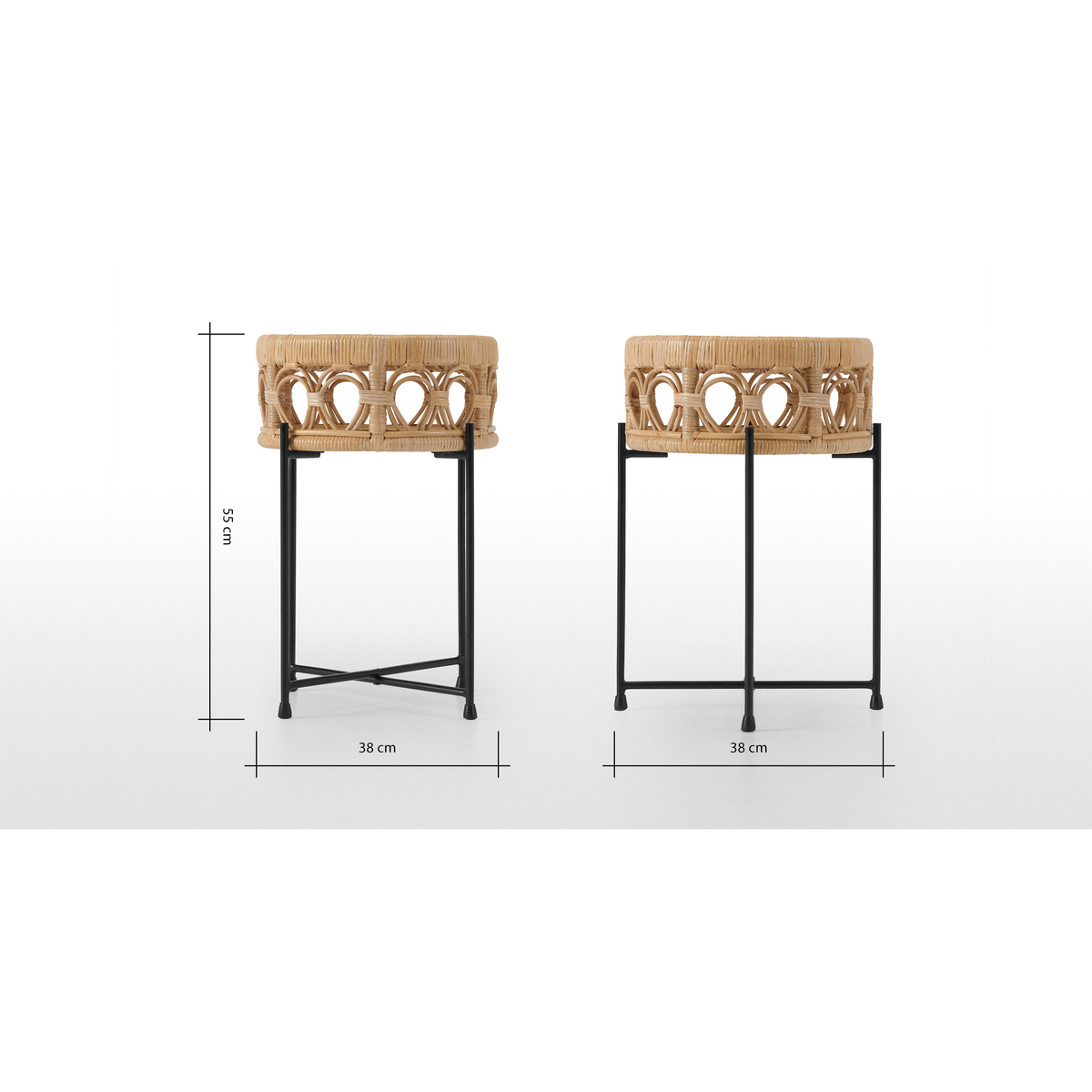 Moreno Side Table, Natural Cane & Glass – image 7