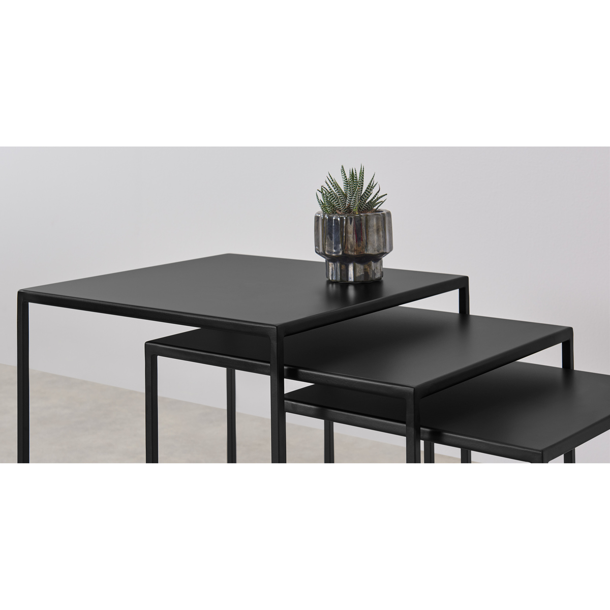 Solomon Nest of 3 Side Tables, Black – image 3