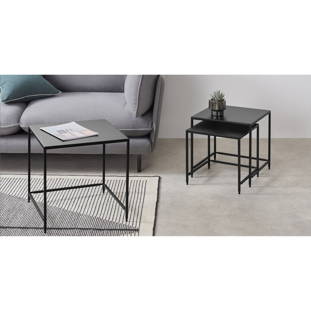 Solomon Nest of 3 Side Tables, Black – image 5