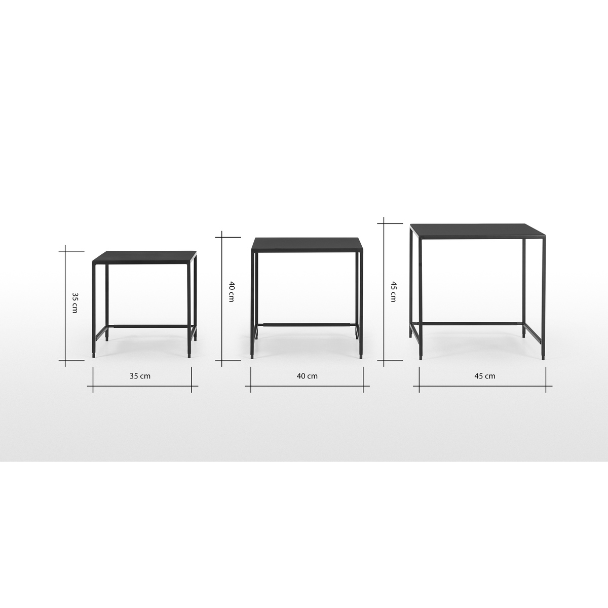 Solomon Nest of 3 Side Tables, Black – image 7