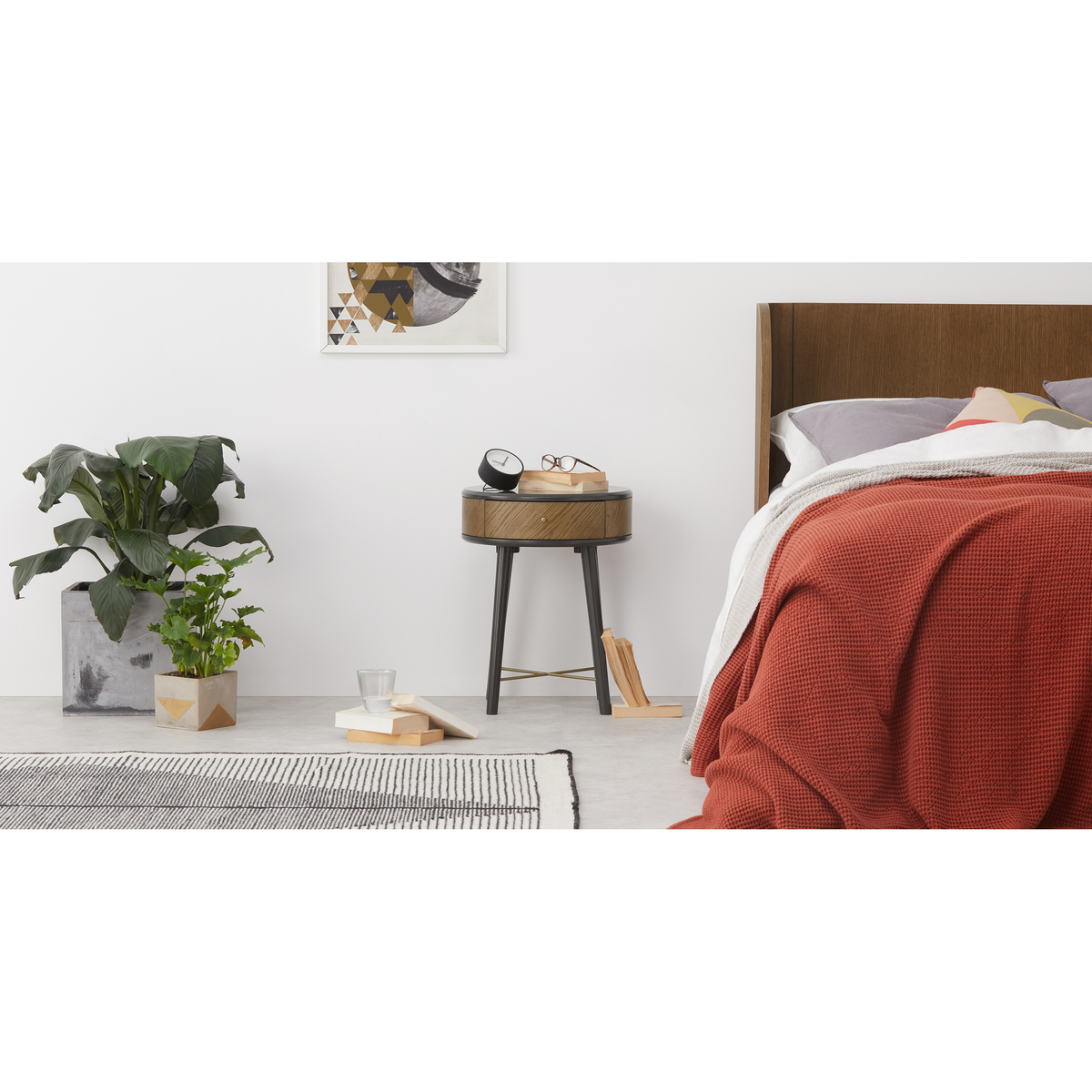 Belgrave Side Table With Drawer, Dark Stained Oak – image 2