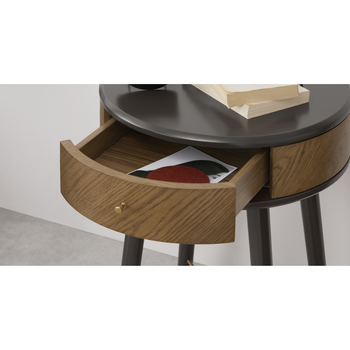 Belgrave Side Table With Drawer, Dark Stained Oak – image 5