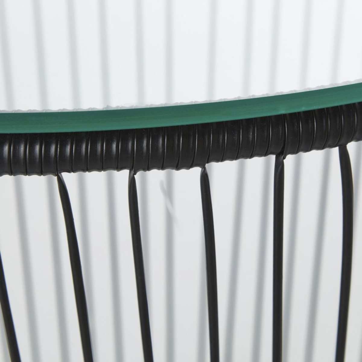Glass and Black Wire Side Table – image 2