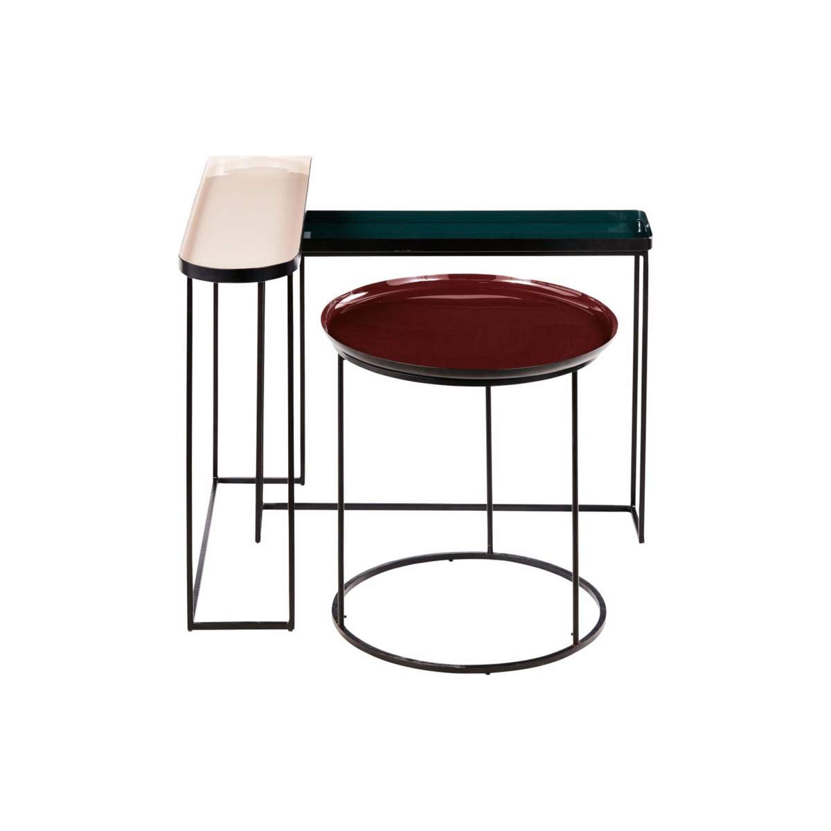 Multicoloured and Black Metal Side Tables (x3) – image 1