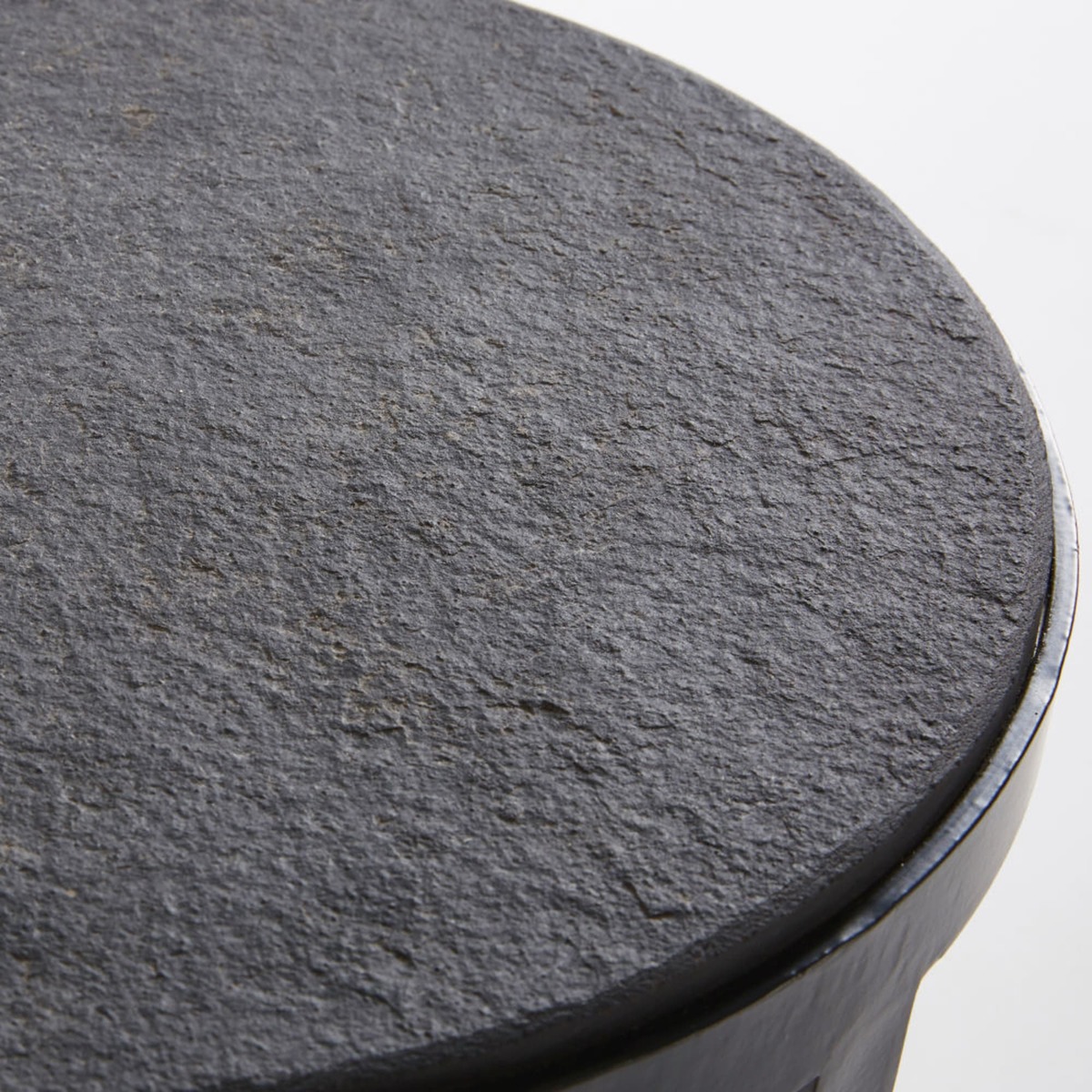 Black Stone and Metal Side Table – image 3