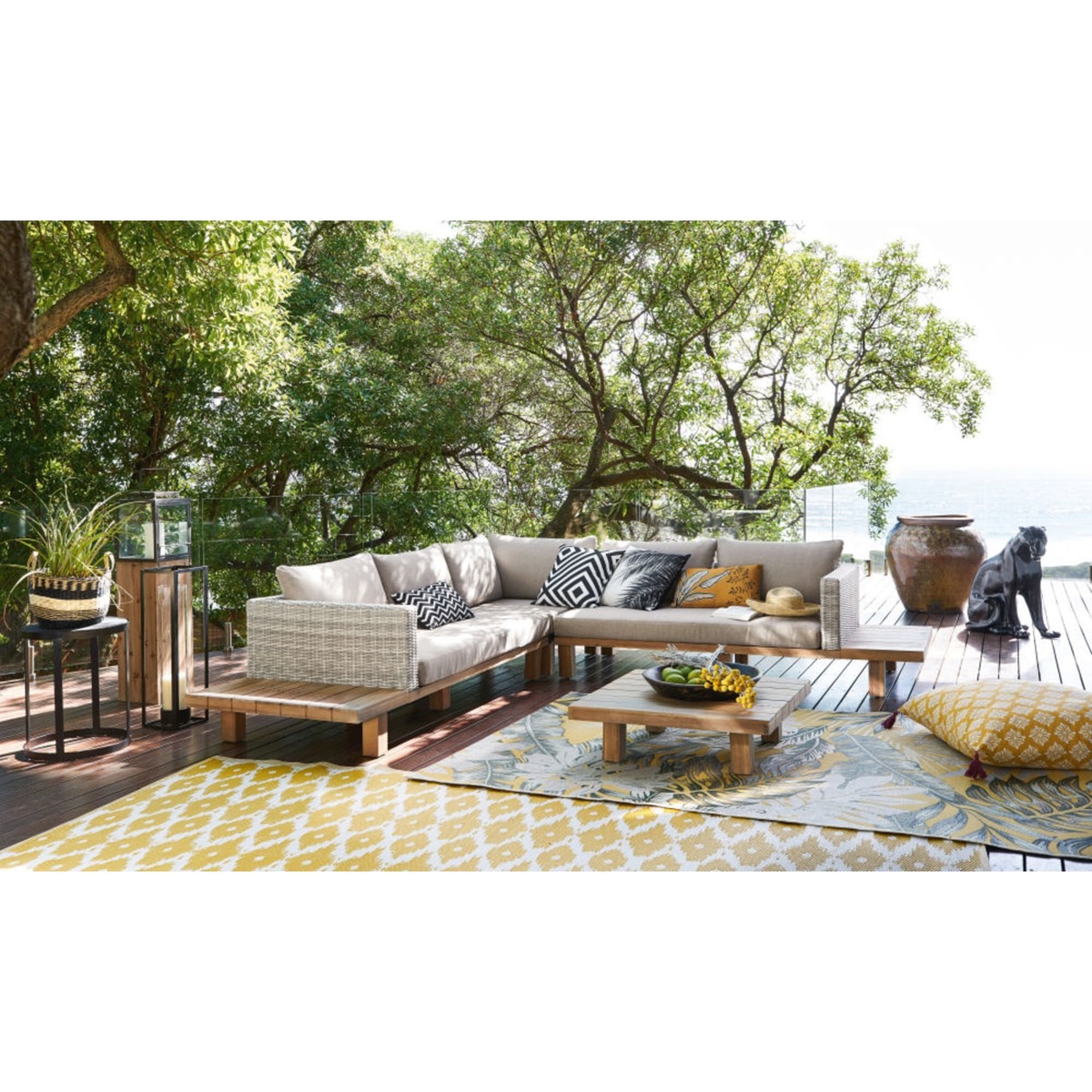 Black Stone and Metal Side Table – image 5