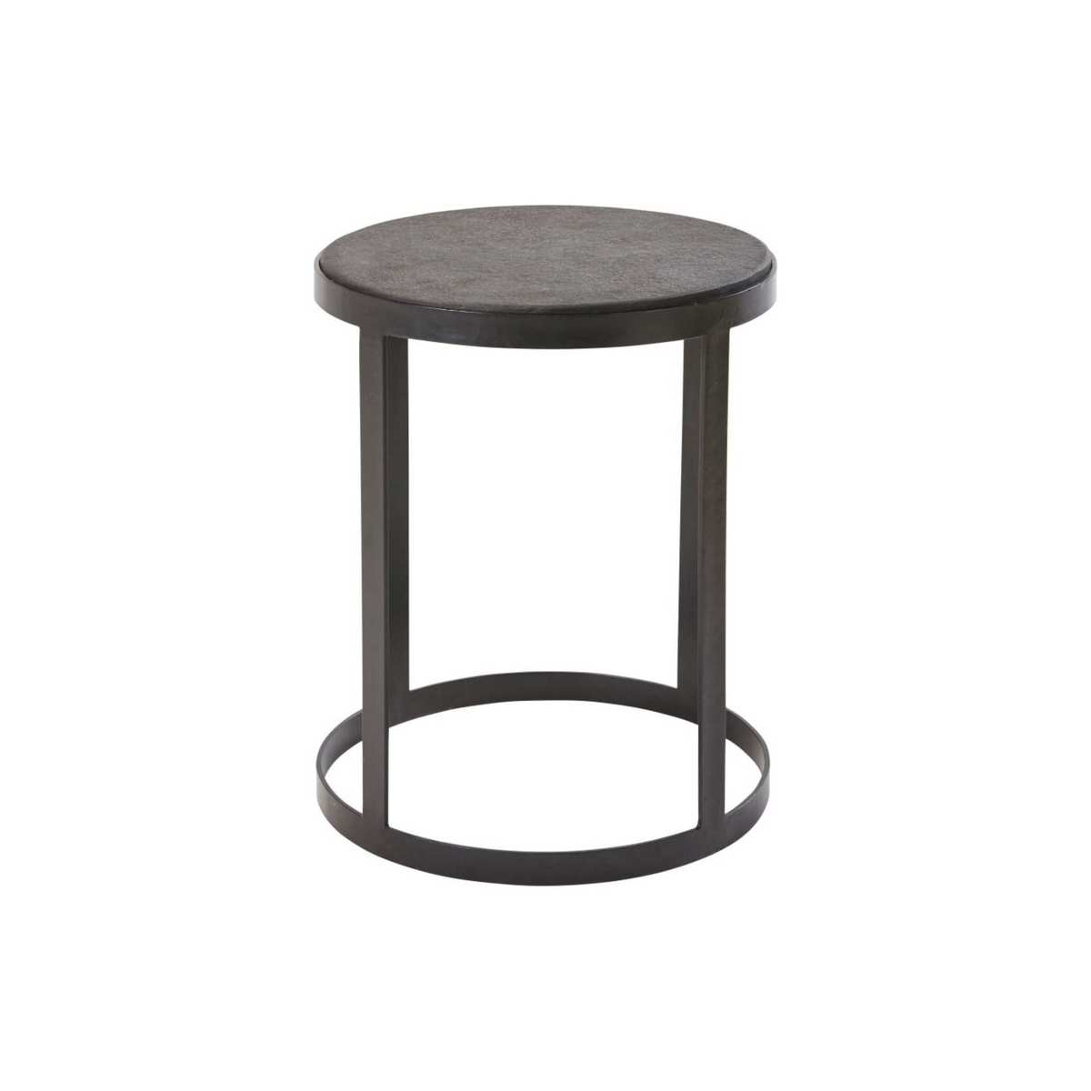 Black Stone and Metal Side Table – image 2