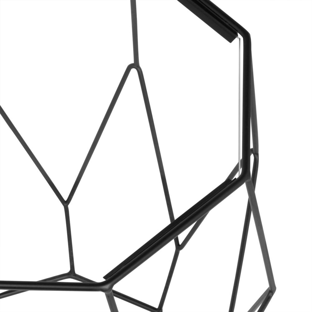 Octagonal Black Metal and Glass Side Table – image 4