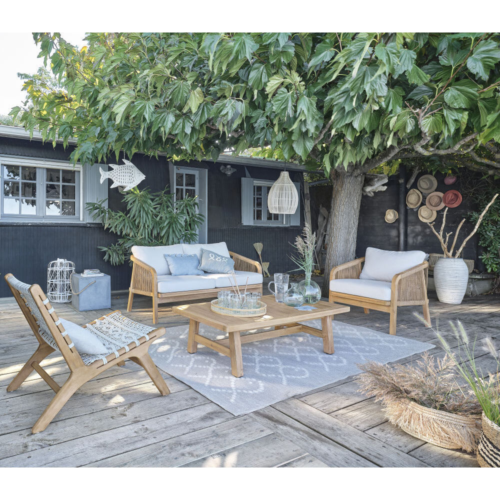 Cement side table with rope handle – image 4