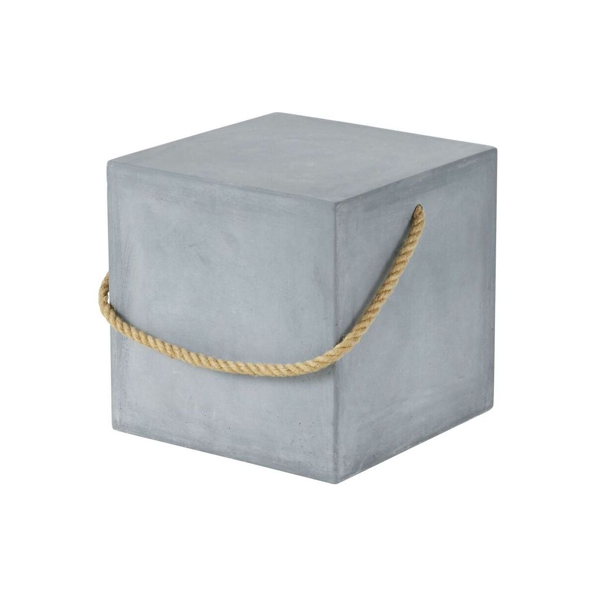 Cement side table with rope handle – image 1