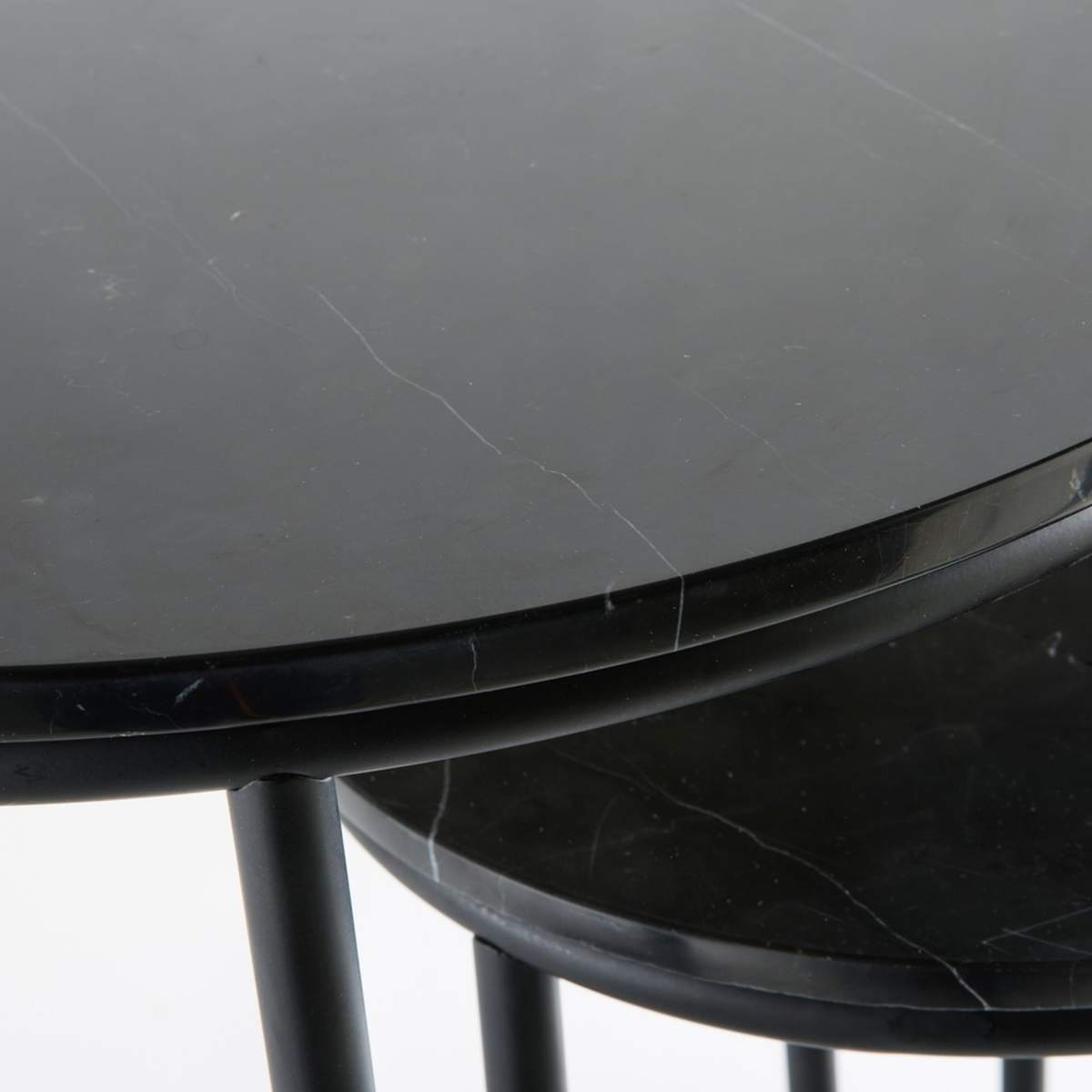 2 Black Marble Nesting End Tables – image 2