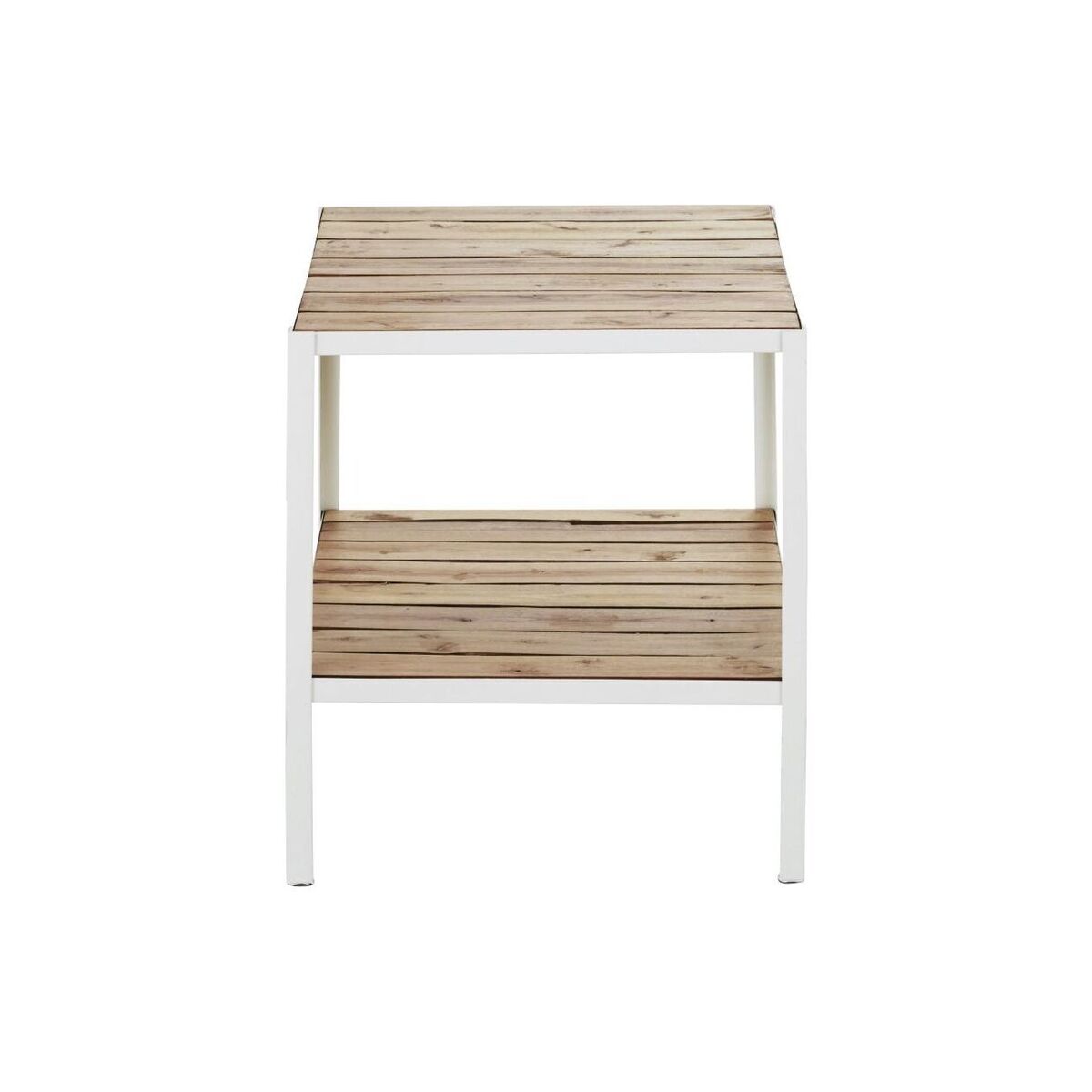 Eucalyptus and white metal side table – image 2