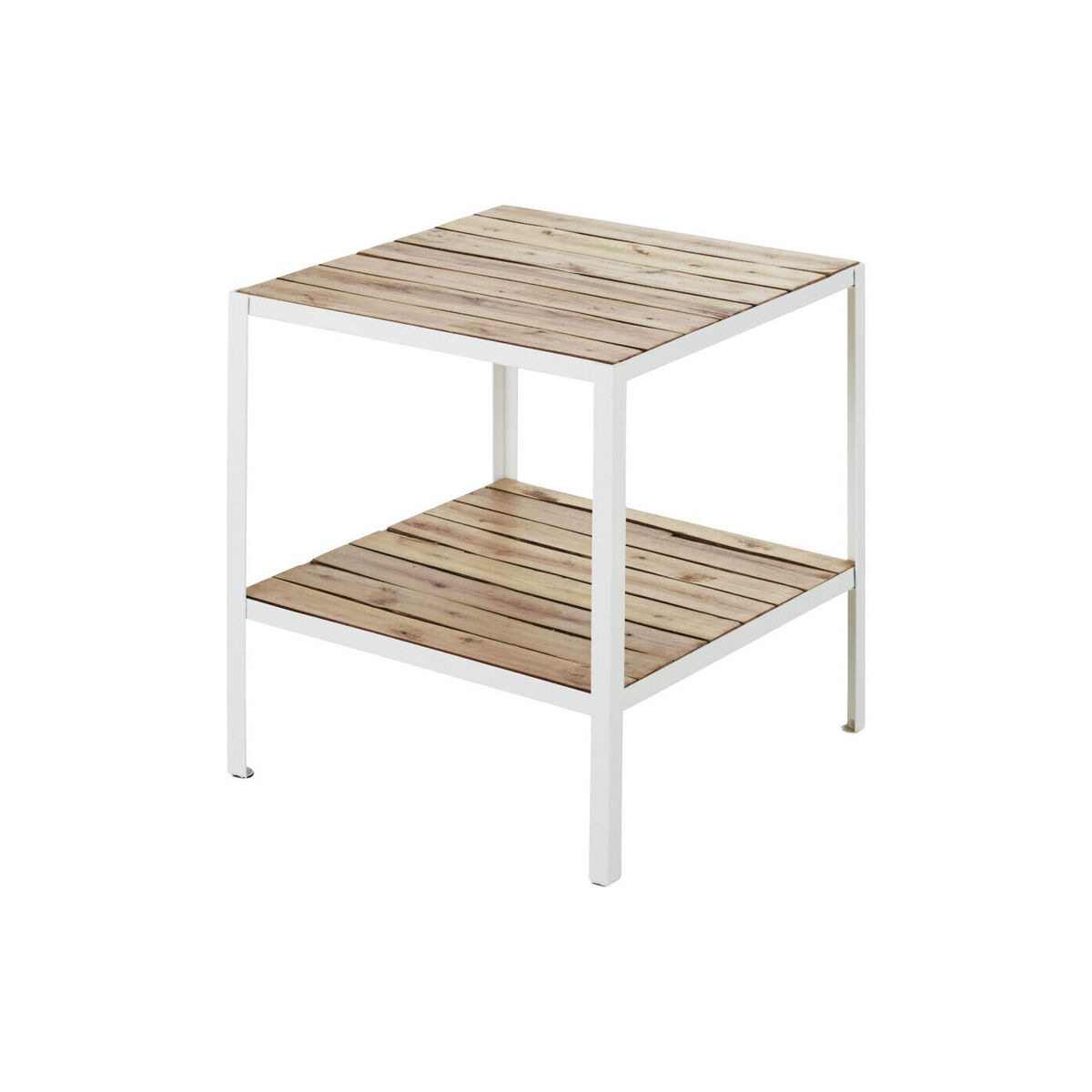 Eucalyptus and white metal side table – image 1
