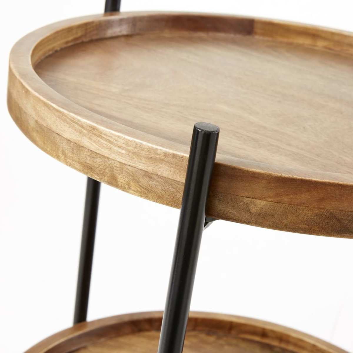 Black Metal and Mango Wood Side Table – image 2