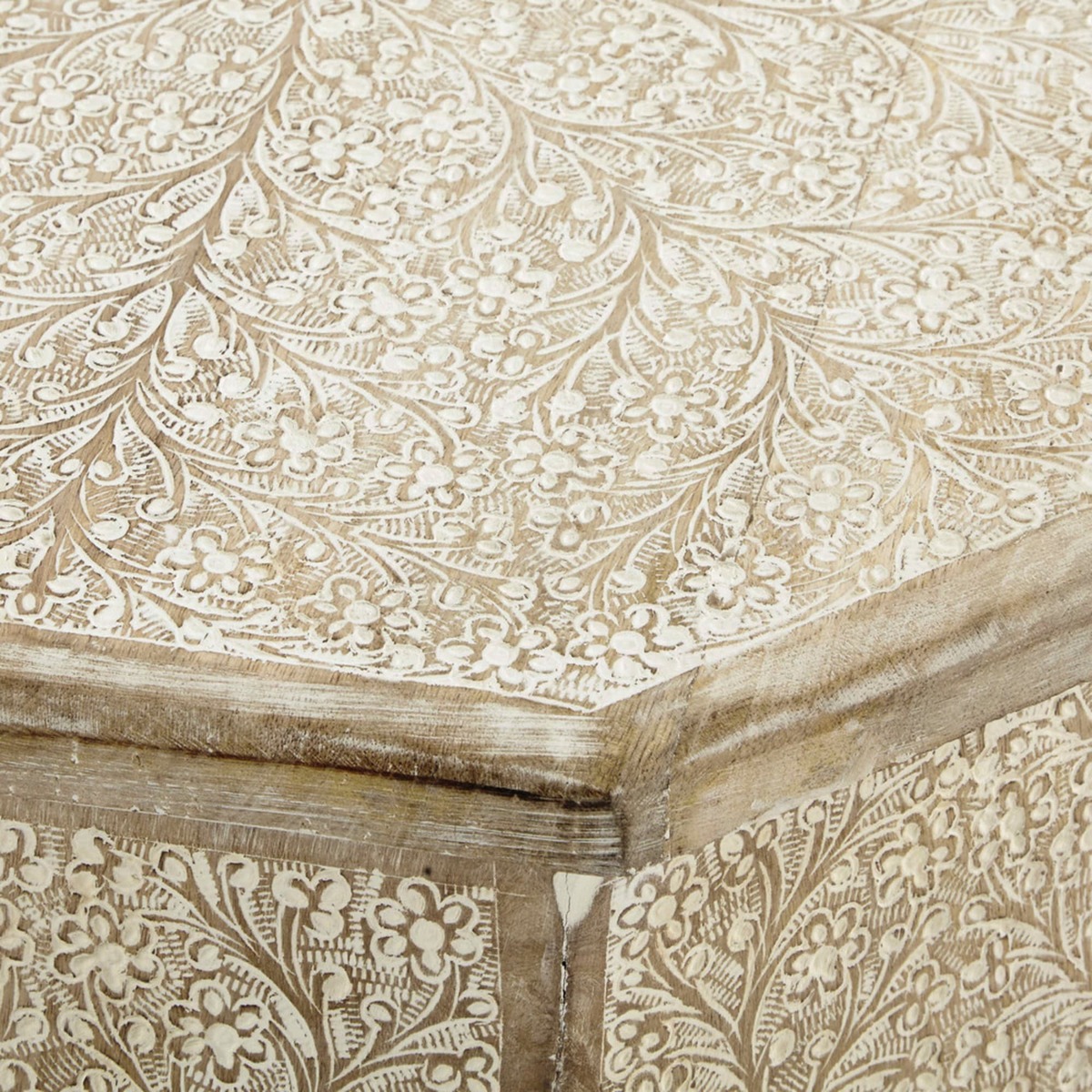 PATNA whitewashed wood side table W 49cm – image 2