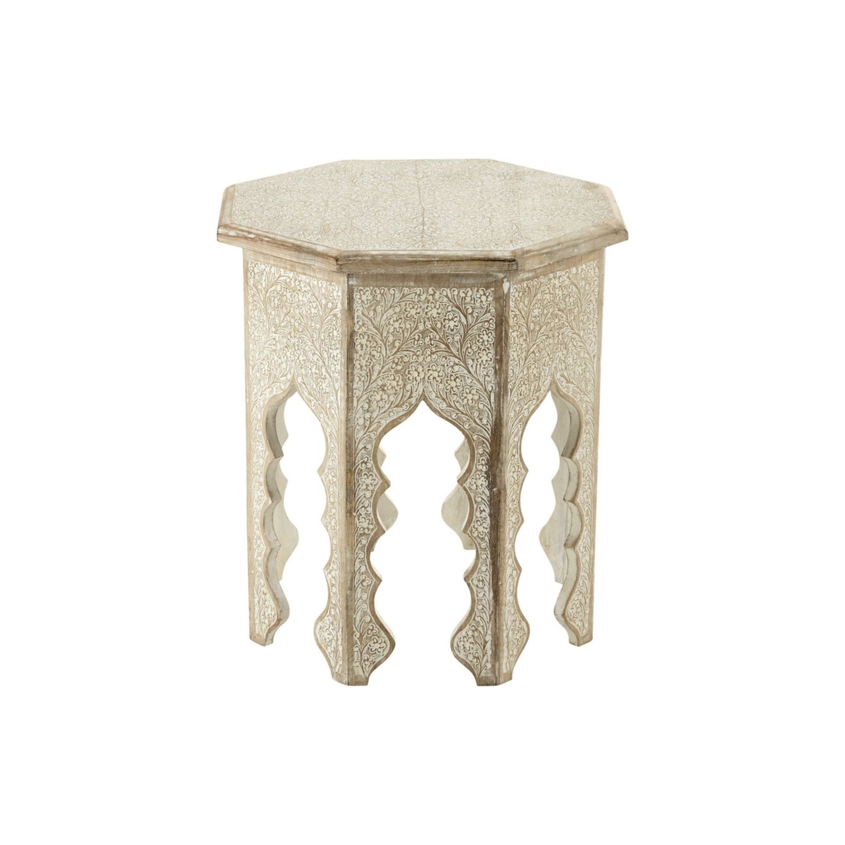 PATNA whitewashed wood side table W 49cm – image 1