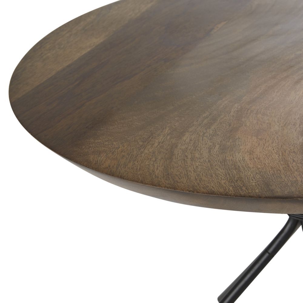 Tripod side table in black iron and mango wood – image 4
