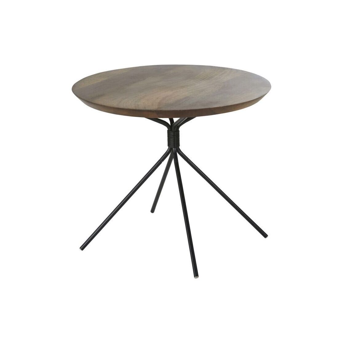 Tripod side table in black iron and mango wood – image 1