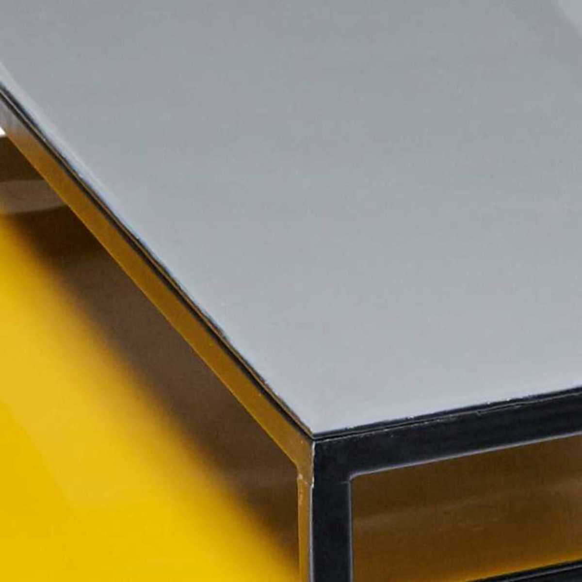 Set of 3 tricoloured metal nest of end tables – image 3