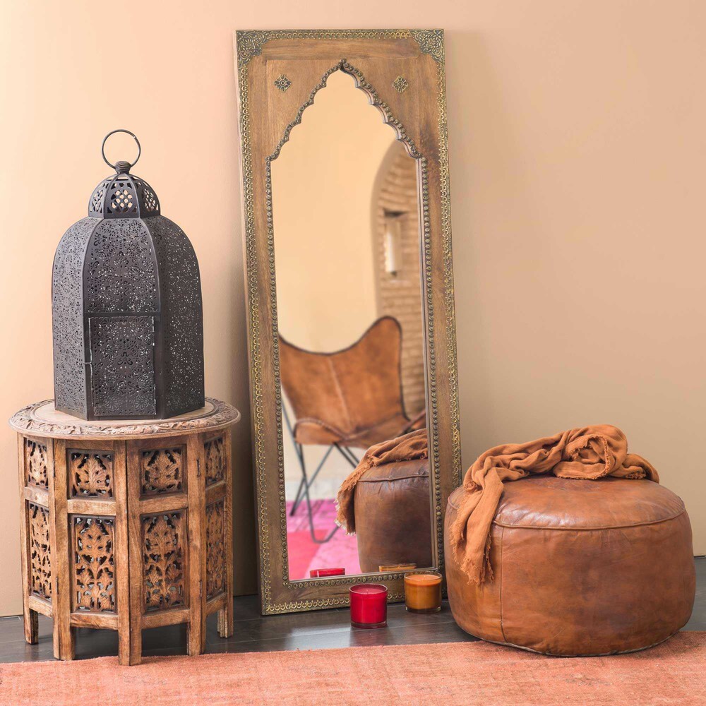 carved wood side table W 46cm – image 9