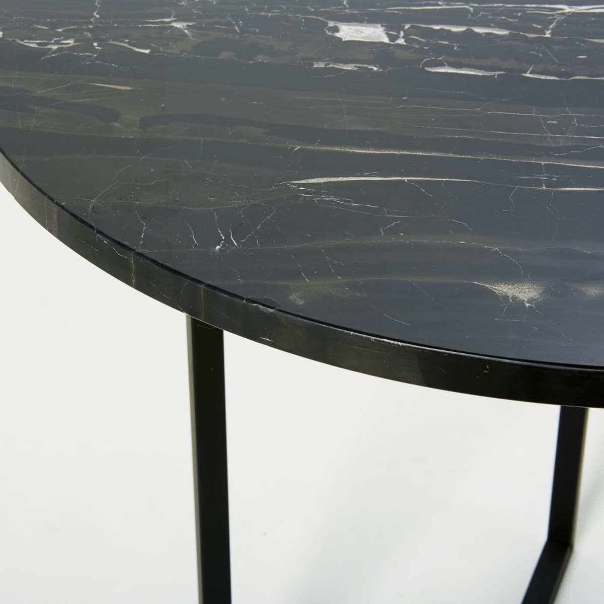 Marble and Black Metal End Table – image 3