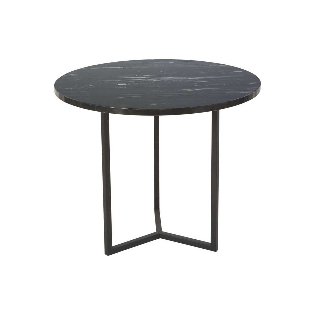 Marble and Black Metal End Table – image 2