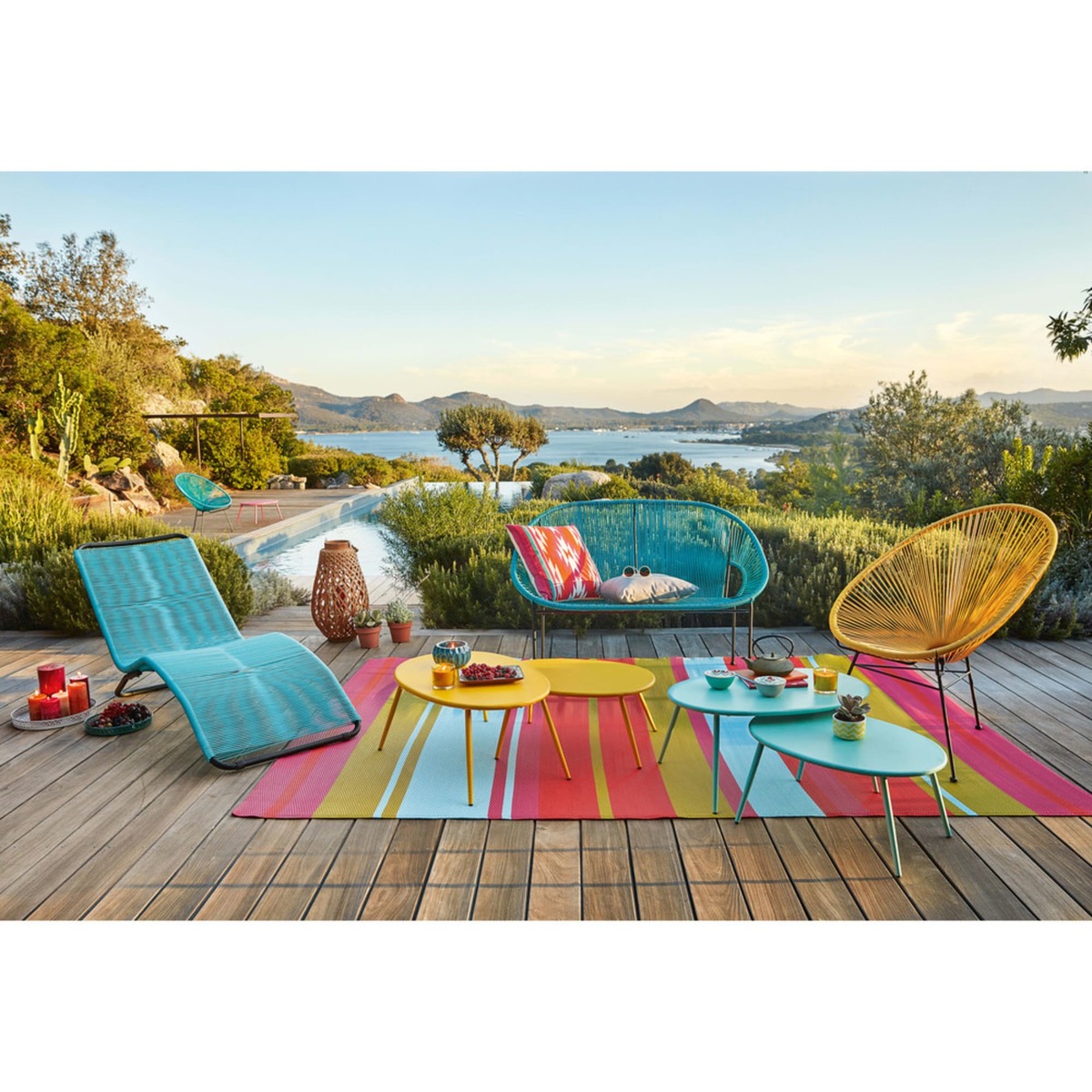 Garden nest of tables in yellow metal Lumpa – image 5